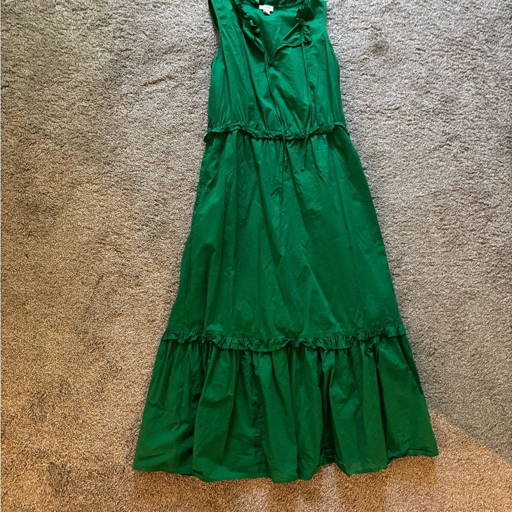 J. Crew Emerald Green Sleeveless Tiered Maxi Dress - Picture 1 of 1
